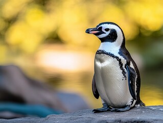 Fototapeta premium penguin isolated on abstract background