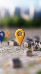 A map with markers indicating new business locations for expansion