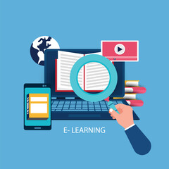 Online Education and E-Learning concept