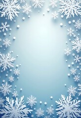 Icy Abstract Background: Snowflake Texture with Paper Card Spots