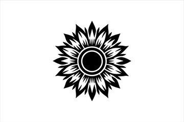 Naklejka premium Sunflower Silhouette. Sunflower vector. Sunflower Minimalist and Simple Silhouette Vector Isolated.