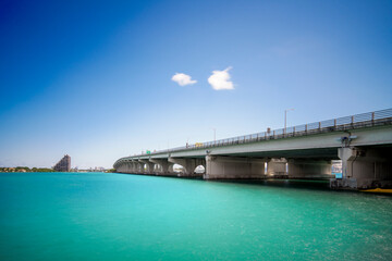 Macarthur Causeway Bridge Miami east view from north side