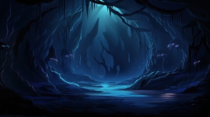 A Dark and Mystical Forest Path Leading to an Unknown Destination