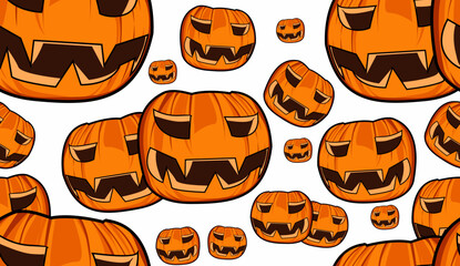 Seamless Pattern halloween on white background