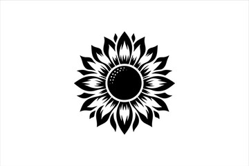 Sunflower Silhouette. Sunflower vector. Sunflower Minimalist and Simple Silhouette Vector Isolated.