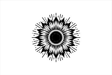 Sunflower Silhouette. Sunflower vector. Sunflower Minimalist and Simple Silhouette Vector Isolated.