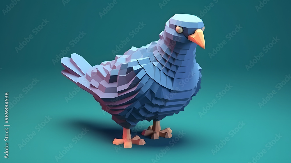 Wall mural pigeon 3d cartoon