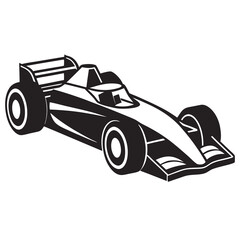 Racing car silhouette vector illustration