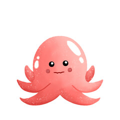 funny pink octopus cartoon