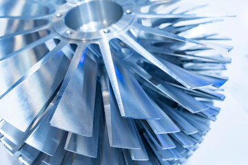 Abstract background of Rotor turbine with several Turbine blades