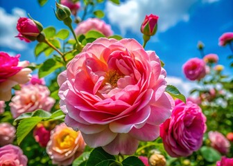 Obraz premium Exquisite Damascene Rose in Full Bloom with Soft Petals and Delicate Fragrance Captured in Nature