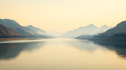 Serene Mountain Lake at Sunrise