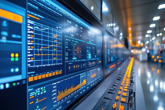 Close-up of a Computer Screen Displaying Charts and Graphs