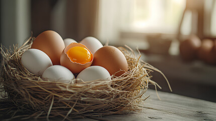 Farm Fresh Eggs - These naturally wholesome eggs with creamy whites and rich golden yolks offer vibrant flavors, perfect for all your cooking and baking needs.