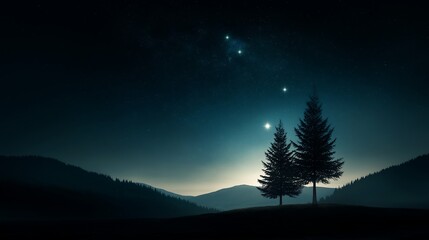 lone tree hill star sky solid background three quarter notes serene setting graveyard landscape source left seven stars right hand