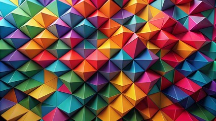 Obraz premium Geometric Triangle Corner Design with Bold Colors, Modern Aesthetic, and Abstract Background Elements