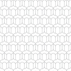 Minimal Elegant Grey Flower Bud Outline Seamless Vector Repeat Pattern