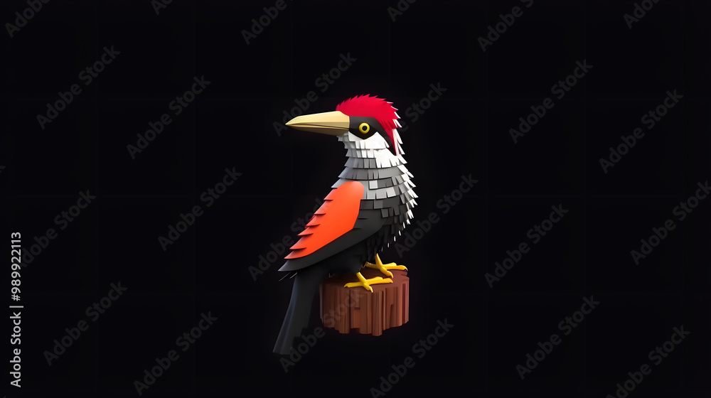 Canvas Prints woodpecker 3d cartoon