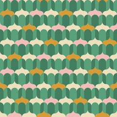Simple Geometric Flower Bud Seamless Vector Repeat Pattern