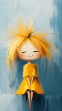 girl blonde hair sitting still despicable inspiring wearing smiling waking tutu thistle