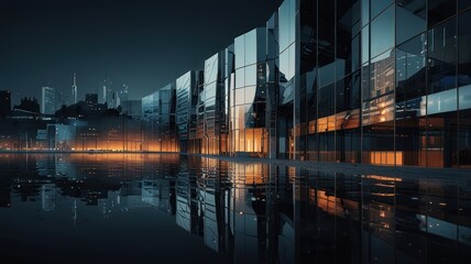 Fototapeta premium Modern Cityscape with Reflection