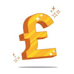 libra británica de oro 3d