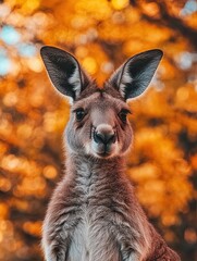 kangaroo isolated on autumn background