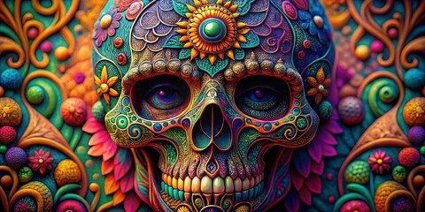 Naklejka premium Intricate Skull Zentangle Design with Detailed Patterns and Unique Artistic Elements for Decoration