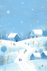 눈 내리는 시골