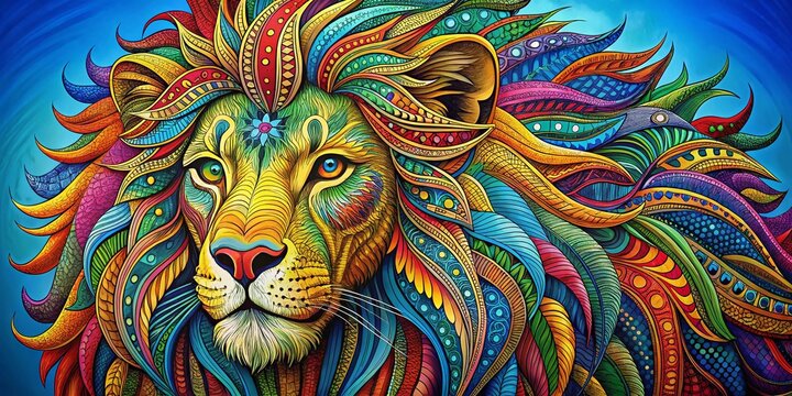 Intricate Zentangle Lion Design for Creative Art, Print, and Decorative Purposes in Various Styles