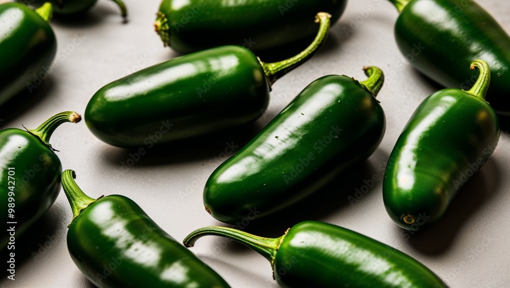 Canvas Prints Whole jalapenos with smooth green skin closeup