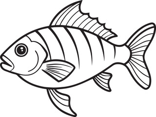 fish line art vector