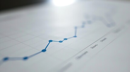 Detailed line graph illustrating steady GDP growth over time, clean white background with subtle shadows highlighting the upward trend, professional economic analysis visualization.