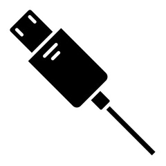 Illustration of USB Cable Glyph Icon