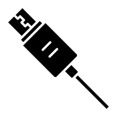 Illustration of USB Cable Glyph Icon