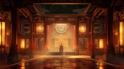 Obraz premium anime background of kingdom 's lobby