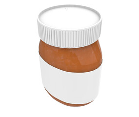 Peanut butter box, Jar with tasty peanut butter isolated on white background