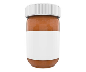 Peanut butter box, Jar with tasty peanut butter isolated on white background