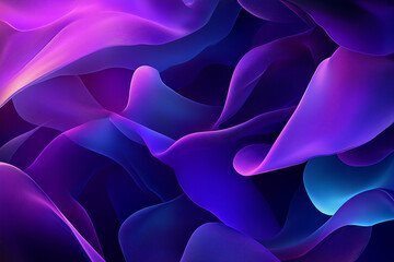 Obraz premium Fluid Organic Forms in Deep Purples and Blues Blending Together: A Mesmerizing Abstract Composition