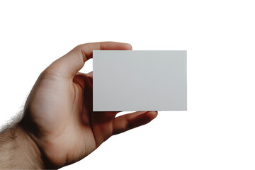 Obraz premium Blank Business Card Mockup: Hand Holding White Card