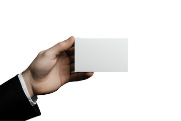 Fototapeta premium Blank Business Card Mockup - Hand Holding a Clean Design