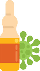 Medical ampoule fighting a virus, providing immune system support