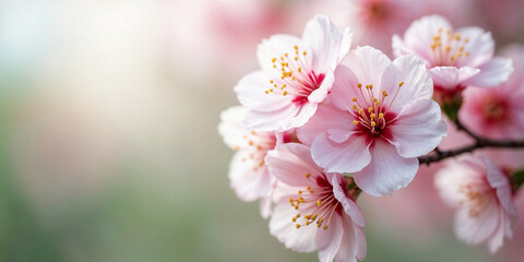 Obraz premium Spring Nature Seasonal Background with Colorful Flowers and Bright Sunny Sky 