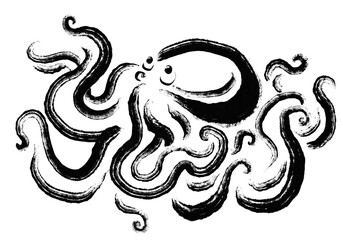 筆絵のとぼけたタコ