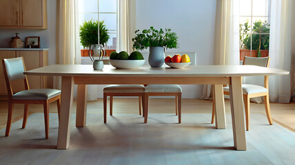 modern dining room with table
