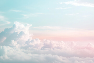 Soft Pastel Clouds Drifting Across a Pale Gradient Sky: A Tranquil and Dreamy Atmosphere