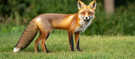 Red Fox in a Green Field