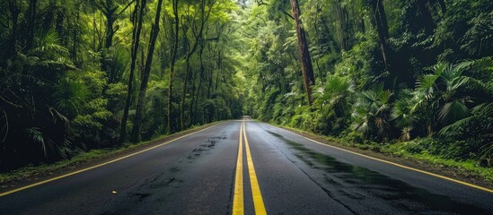 Obraz premium Rural Road Country Road Green Trees And Forest