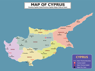 Geography Political map. Political map of country with capital, province or state capital, major cities and town.