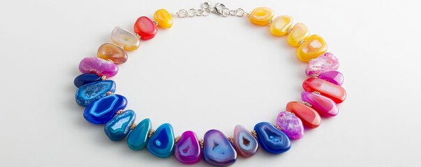 Bold agate necklace, chunky and colorful, handcrafted for a statement look